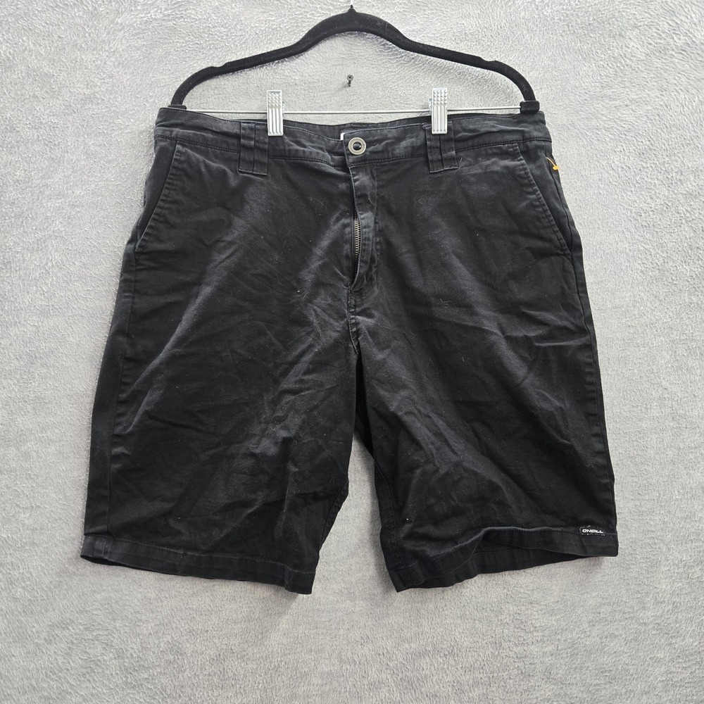 O'Neill Men Shorts 34 Black Chino Logo 9" Inseam